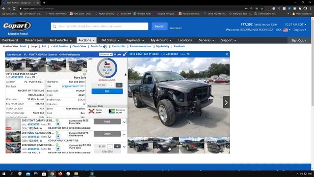 Copart Auto Auction Live Bidding and Prices in FL-PUNTA GORDA ON 09/25/20 смотреть онлайн