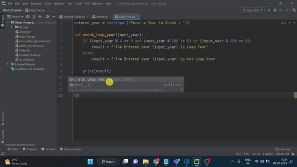 Program 4 | Python Programs for Practice | Python Programming for Beginners | Leap Year Program