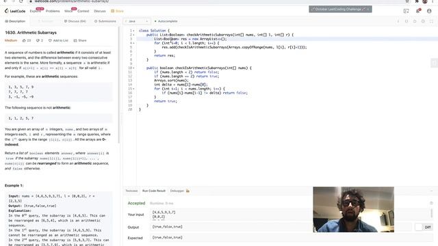 LeetCode 1630. Arithmetic Subarrays смотреть онлайн