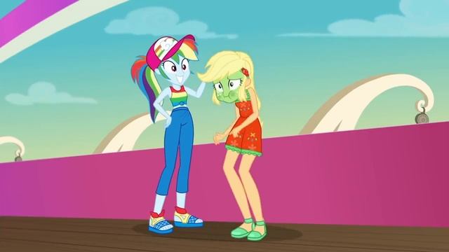 Equestria Girls SpringBreakDown-AppleJack Sea Sick Moments смотреть онлайн