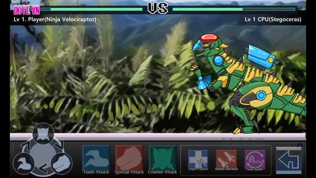 Dino Robot Battlefield: Ninja Velociraptor, Ankylosaurus VS Dark Euoplo VS Baryonyx VS Triceramus смотреть онлайн