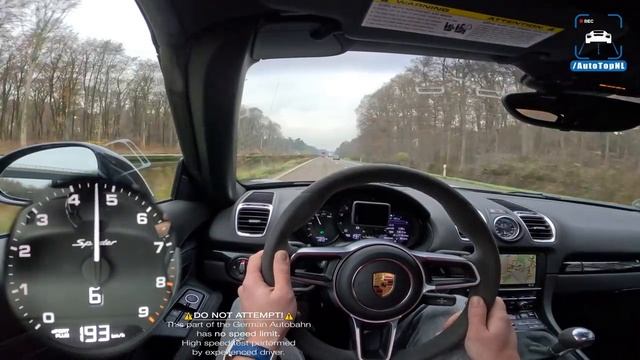 PORSCHE 981 SPYDER на автобане POV