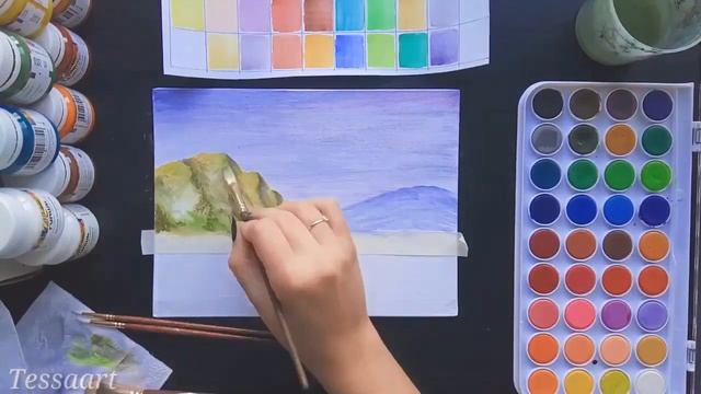 Пейзаж акварелью Conda (eng sub) Landscape with water color Conda смотреть онлайн