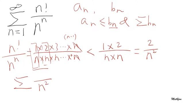 Sum of n!/n^n, n factorial over n to the power of n смотреть онлайн