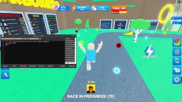 Speed Run Simulator Script GUI Auto Farm | ROBLOX Game смотреть онлайн