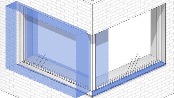 Отлив и подоконник для витражей в Revit