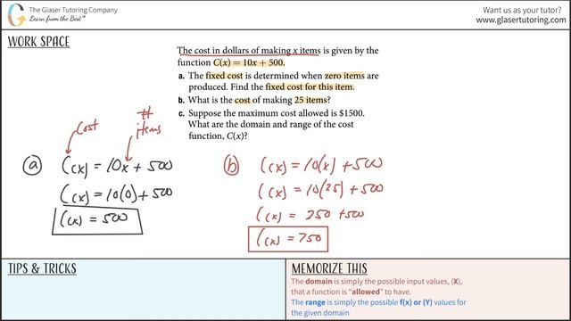 The Cost in Dollars of Making x Items is Given by the Function C(x) = 10x + 500. Find the Fixed Cos смотреть онлайн