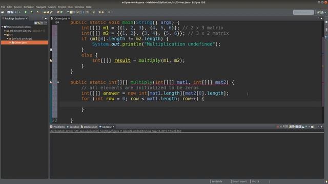 Matrix multiplication - Java Example смотреть онлайн