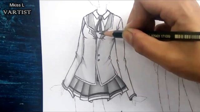 How to draw Anime "Uniform" NO TIMELAPSE for Both Male and Female [Anime Clothing Tutorial] смотреть онлайн