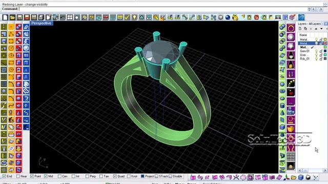 Solutech 3d Rhino 3d Solitaire Ring смотреть онлайн