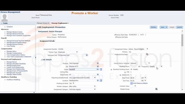Transfer a worker , Promote a Worker & Terminate a Work Relationship in Oracle Fusion HCM смотреть онлайн