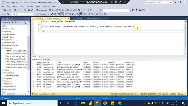 Hành trình tự học SQL Server cùng MCI - Buổi 11 - Set default value смотреть онлайн