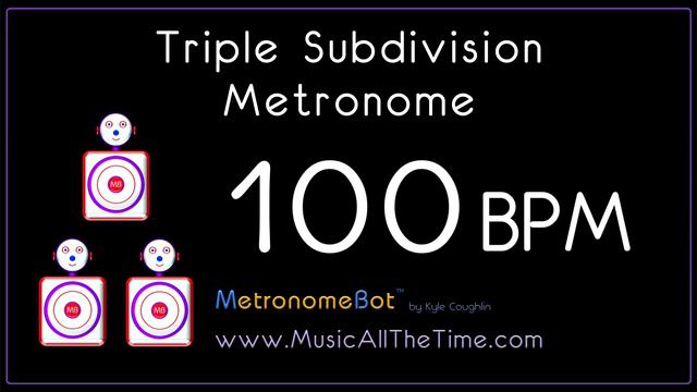 Triple subdivision metronome at 100 BPM MetronomeBot смотреть онлайн