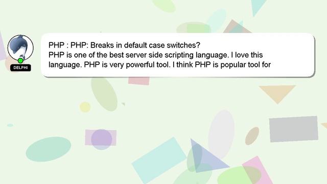 PHP : PHP: Breaks in default case switches? смотреть онлайн