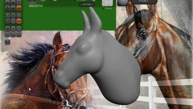 Sculptris - скульптура головы лошади урок 1 смотреть онлайн