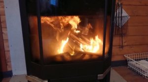 Печь камин Мета Ангара 12. Растопка.