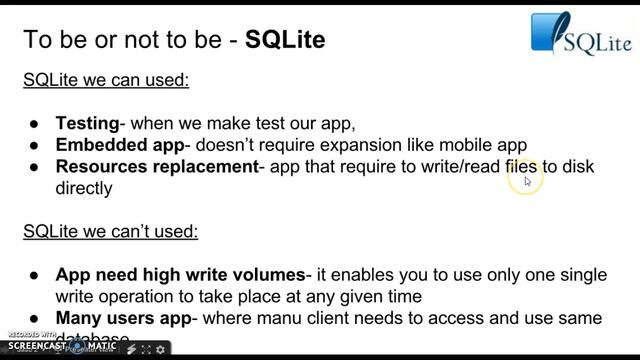[SQLite] When we need to use SQLite and when not ? смотреть онлайн