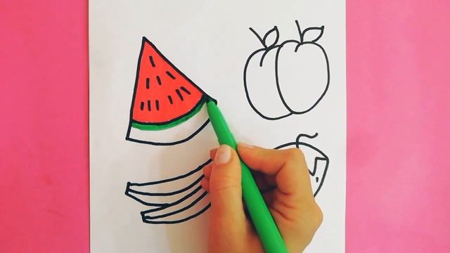Bolalar uchun mevalar rasm chizish | Drawing fruits for children | Рисование фруктов для детей смотреть онлайн