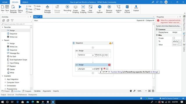 UiPath RPA - How to get the Last Word of Sentence ? || Arrays смотреть онлайн