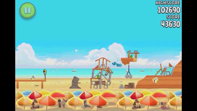 Angry Birds Rio 5-3 Beach Volley theme 3 Stars Walkthrough video tutorial gameplay смотреть онлайн