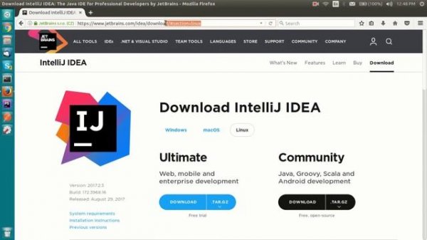 2 .Downloading IntelliJ IDEA(LINUX SETUP)