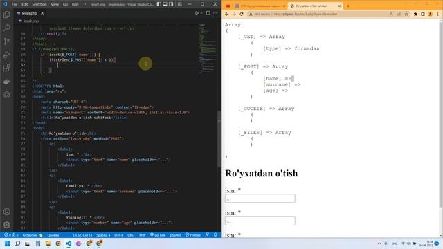 ⭕️Full tutorial of PHP 8+, Super Global arrays, saving files from HTML form, how to protect from xs смотреть онлайн