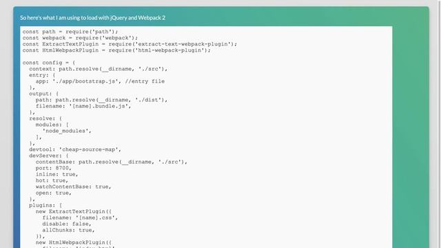 webpack2 jquery compile hangs смотреть онлайн