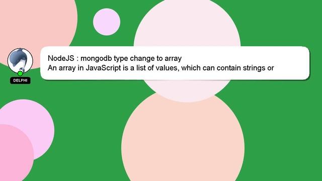 NodeJS : mongodb type change to array смотреть онлайн