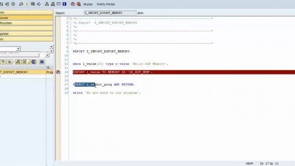 IMPORT & EXPORT from ABAP memory, Submit Report and Return