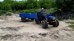 ПЕРЕВОЗКА ЩЕБНЯ ТЯЖЁЛЫМ ДИЗЕЛЬНЫМ МОТОБЛОКОМ КЕНТАВР/ CARGO TRANSPORTATION BY MINI TRACTOR