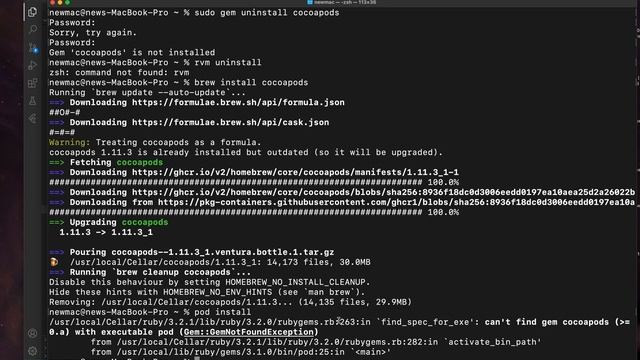 can't find gem cocoapods = 0 a with executable pod flutter pod install смотреть онлайн