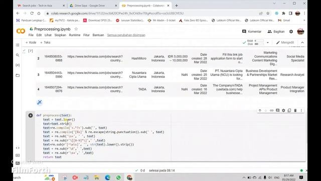 Text Preprocessing Data Website Dengan Google Colab смотреть онлайн