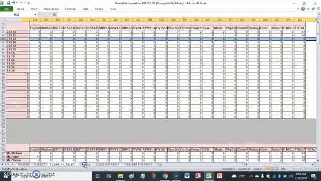 Classwise And Teacherwise Timetable Excel | School Timetable смотреть онлайн