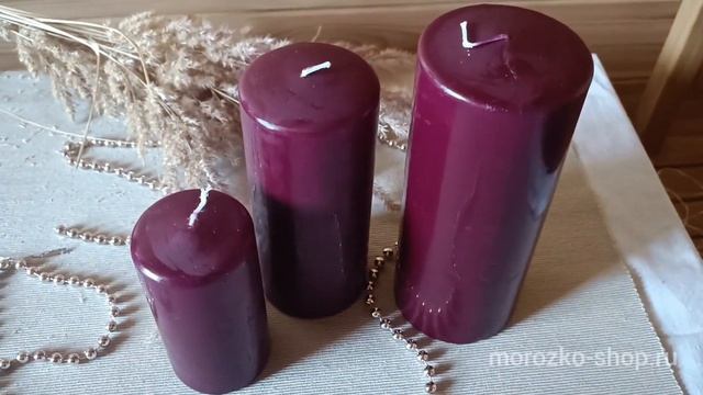 Свеча столбик, бордовая, 7х17 см, Омский Свечной 079719-свеча смотреть онлайн