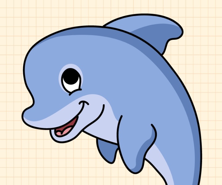 Рисунок дельфина. Рисуем пошагово с детьми смотреть онлайн