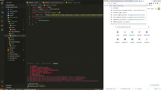 REACT NATIVE 03 - UTILIZANDO O COMPONENTE DE VÍDEO NO EXPO смотреть онлайн
