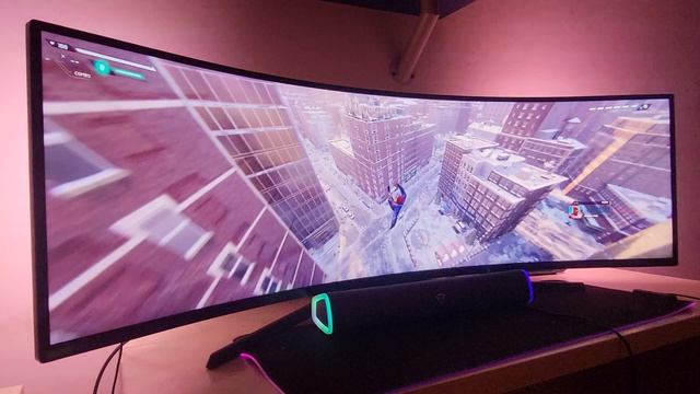 Samsung odyssey neo g9 spider man Miles morales 5120x1440 5k HDR RTX 3080TI смотреть онлайн