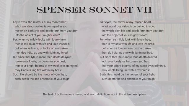 Poetry: Edmund Spenser Amoretti Sonnet 7 - Modernised English with Notes смотреть онлайн
