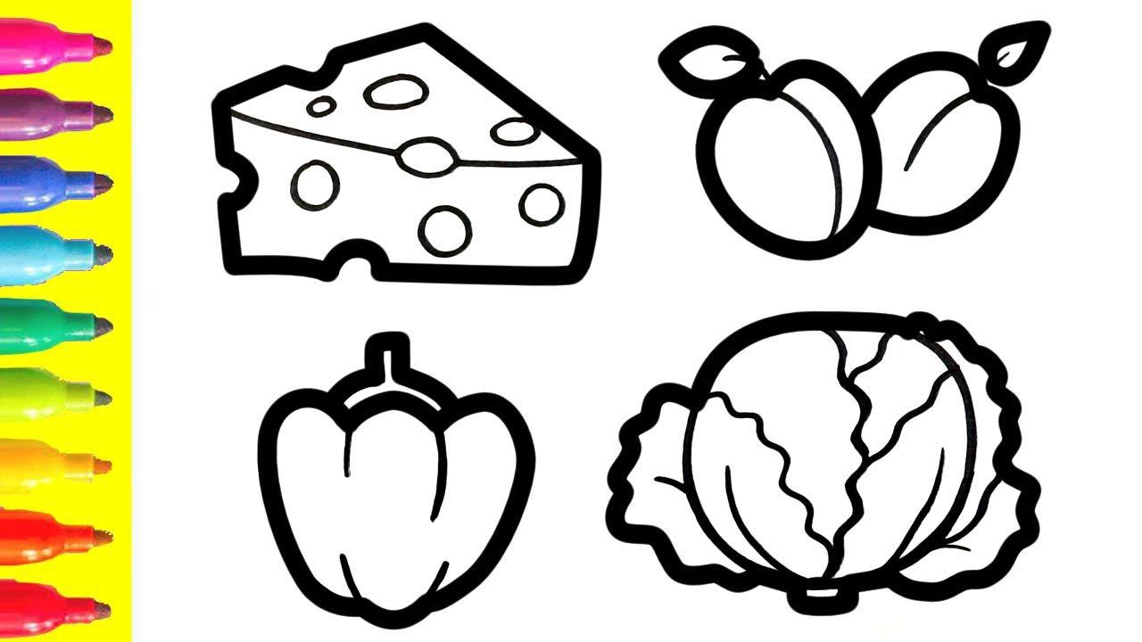 Bolalar Uchun Sabzavotlarni Qanday Chizish Mumkin&How To Draw Cheese And Vegetables For Children