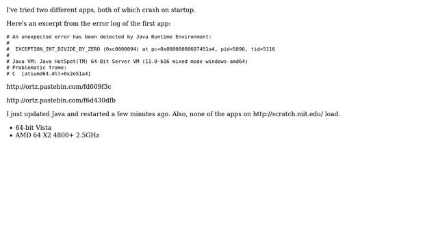 Every Java app crashes with divide by zero exception смотреть онлайн