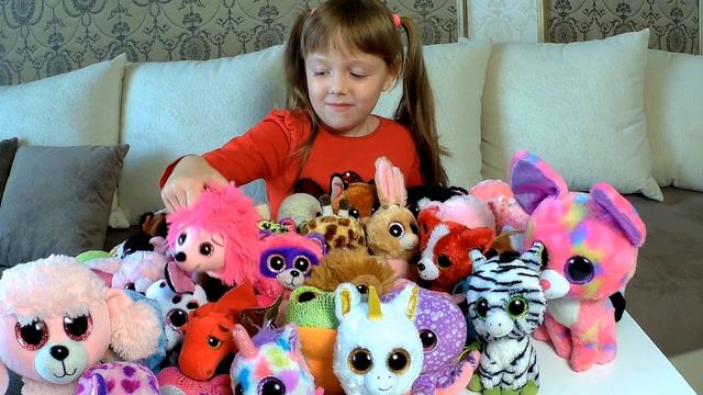 Глазастики много мягких игрушек Ty, мягкие игрушки Ty глазастики BEANIE BOOS toys часть 2 смотреть онлайн