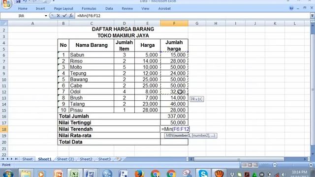 Tutorial Belajar Rumus Sum, Max, Min, Average dan Count Pada Microsoft Excel Lengkap смотреть онлайн