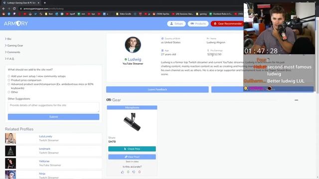 Ludwig's stream setup смотреть онлайн