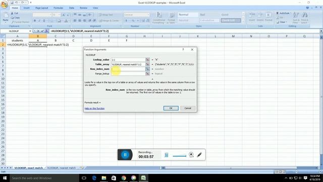 EXCEL HLOOKUP FORMULA смотреть онлайн