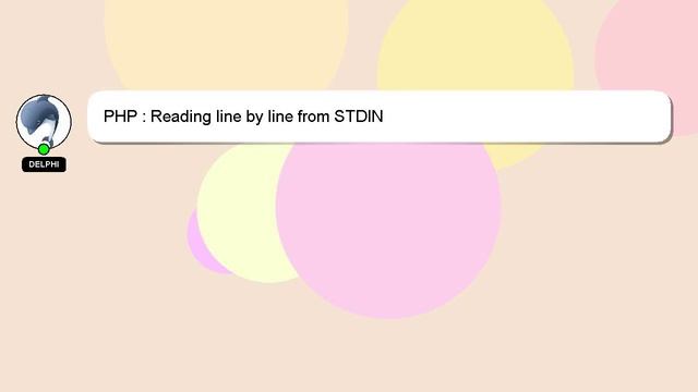 PHP : Reading line by line from STDIN смотреть онлайн