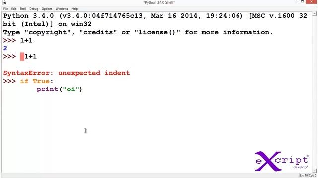 Curso de Python - Aula 9 - Indentação - eXcript смотреть онлайн