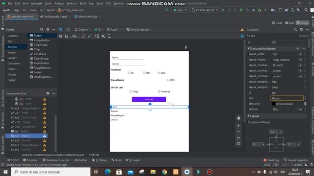 Tugas 2 : EditText,Button,TextView,ChecBox,RadioGroup,RadioButton Android Studio смотреть онлайн
