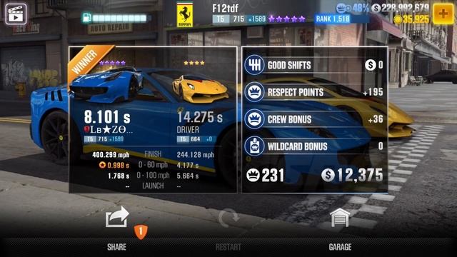 【CSR2】F12tdf (purple/gold), shift & tune for 8.10x (8.08x) смотреть онлайн