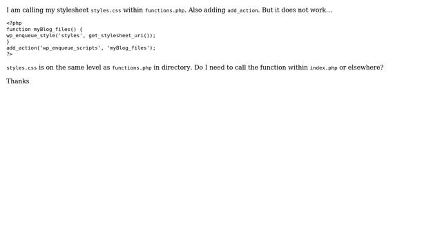 Wordpress: Stylesheet does not load despite functions.php смотреть онлайн