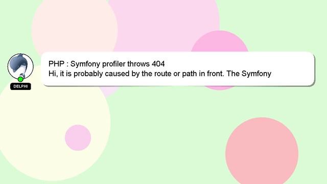 PHP : Symfony profiler throws 404 смотреть онлайн